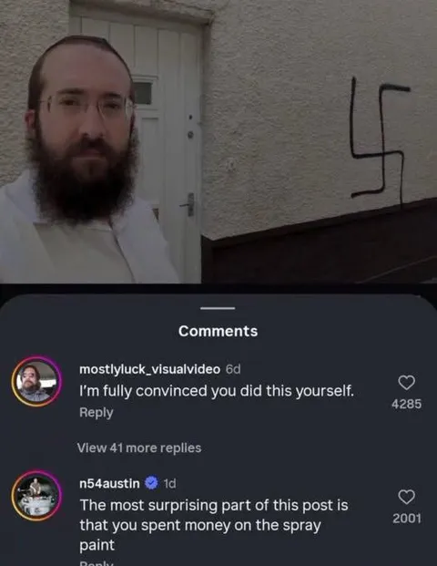 Accused of Spray-Painting It Himself