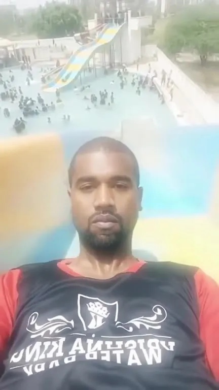 Kanye Sliding Into the Pool