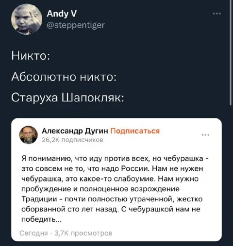 Старуха Шапокляк против Чебурашки