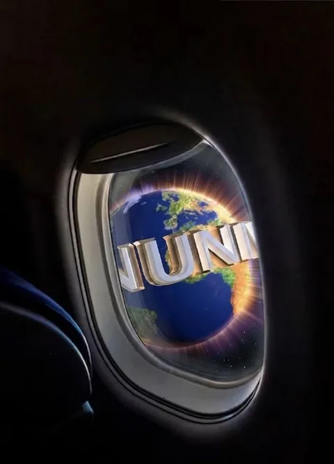 SUN Seen Through Airplane Window