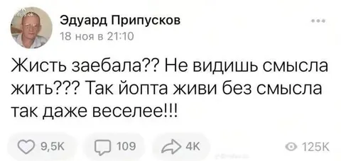 Жизнь без смысла веселее