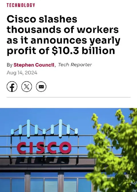 Cisco Profits While Workers Get Cut
