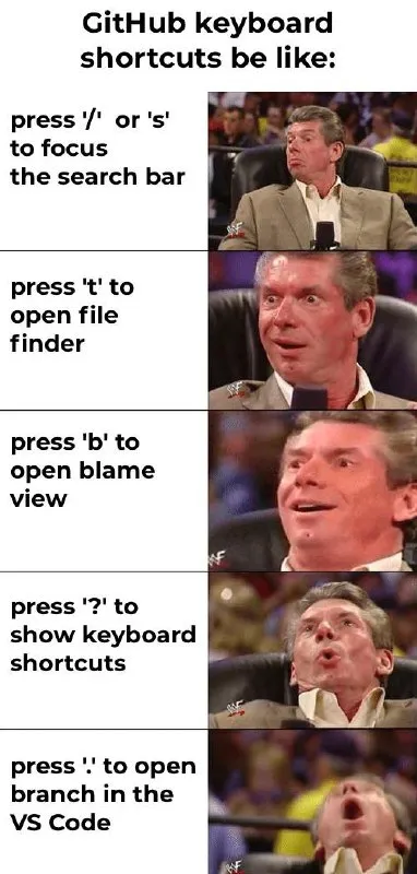 GitHub Keyboard Shortcuts Be Like
