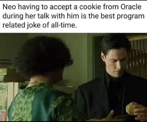 Neo Accepts the Oracle’s Cookie