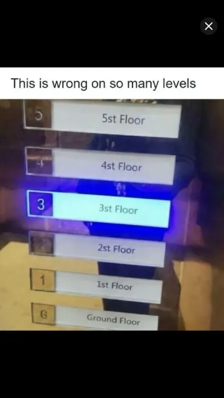 Wrong Elevator Floor Labels