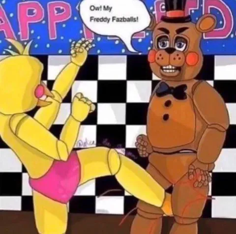 Chica Kicks Freddy Fazballs