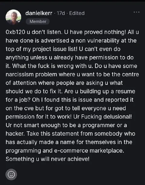 Permission Rant About a Bug Report