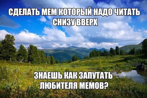 Мем, который читают снизу вверх