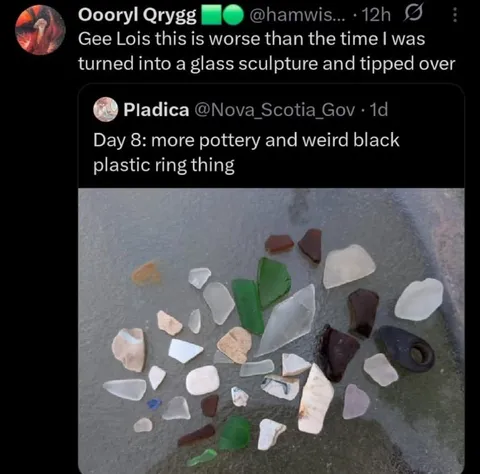 Glass Sculpture Tipped Over