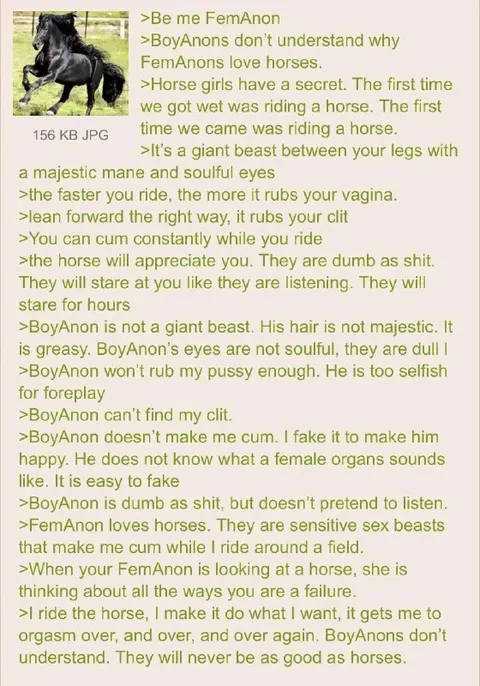 FemAnon Loves Horses