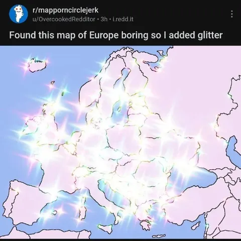 Glittery Map of Europe