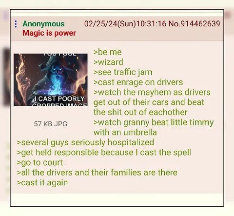 Wizard Causes Traffic Chaos