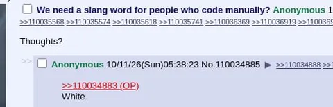 Manual Coding Slang
