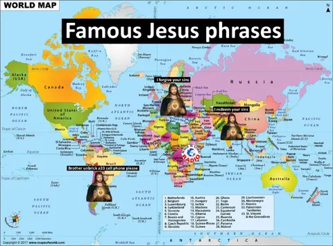 Famous Jesus Phrases World Map