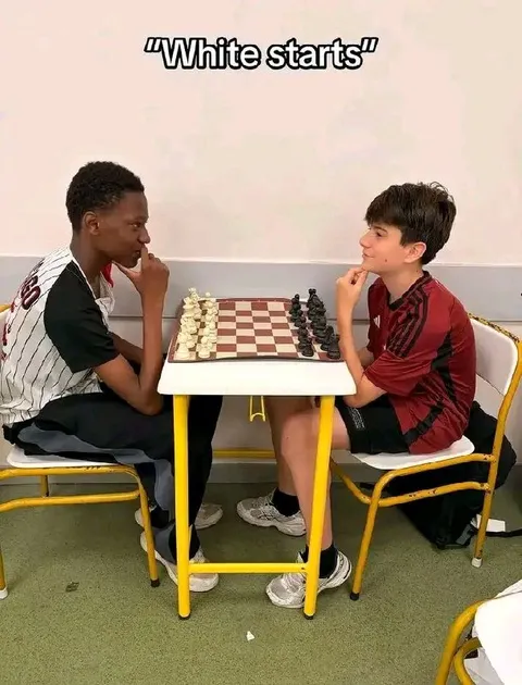 White Starts Chess Match