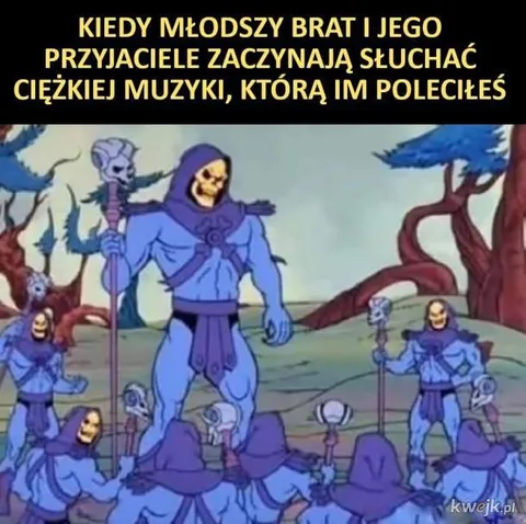 Młodszy brat słucha ciężkiej muzyki