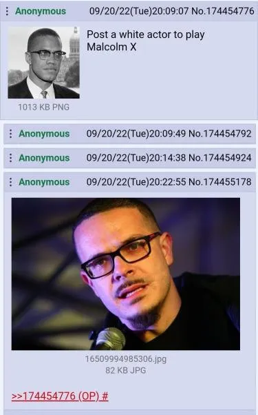 Post a white actor to play Malcolm X