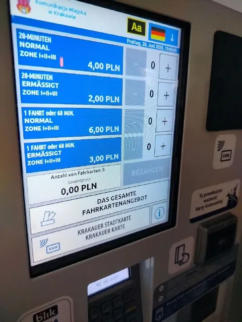 Niemiecki automat biletowy w Krakowie