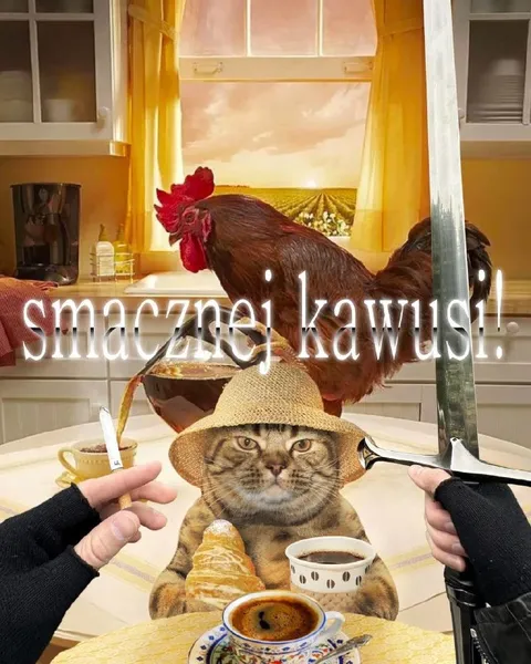 Smacznej kawusi z kotem