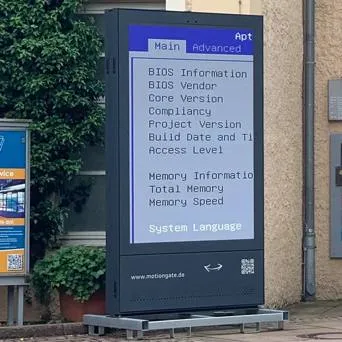 Outdoor BIOS Information Screen