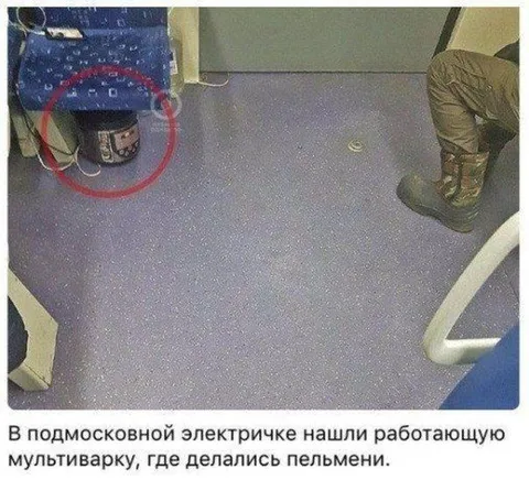 Мультиварка с пельменями в электричке