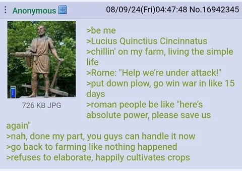 Cincinnatus Returns to Farming