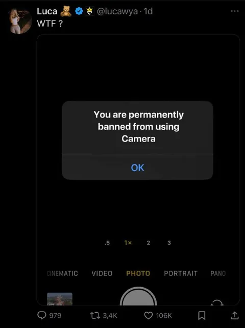 Permanently Banned From Camera
