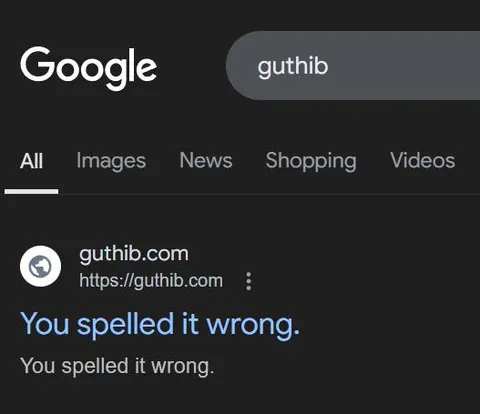 Google Corrects Guthib Spelling