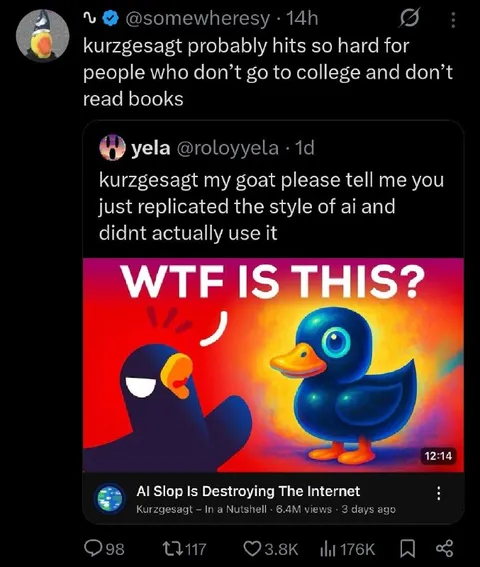 Kurzgesagt AI Slop Reaction