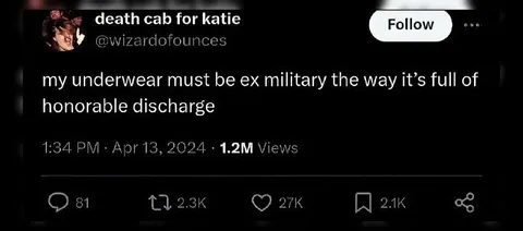 Underwear Full of Honorable Discharge