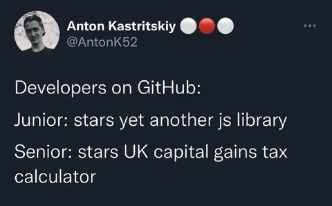 Junior and Senior Developers on GitHub
