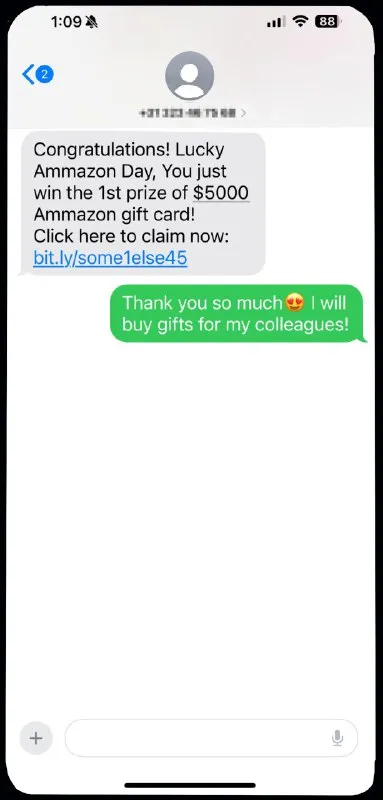 Amazon Gift Card Scam Reply