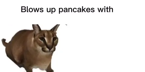 Cat Blows Up Pancakes
