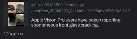 Apple Vision Pro Glass Cracking