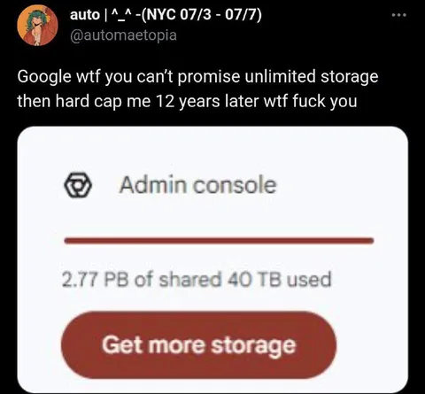 Google Promised Unlimited Storage