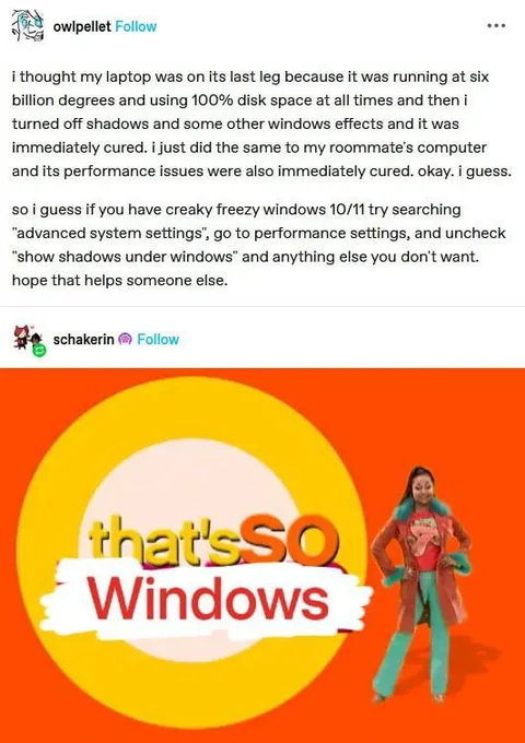 That's So Windows performance fix