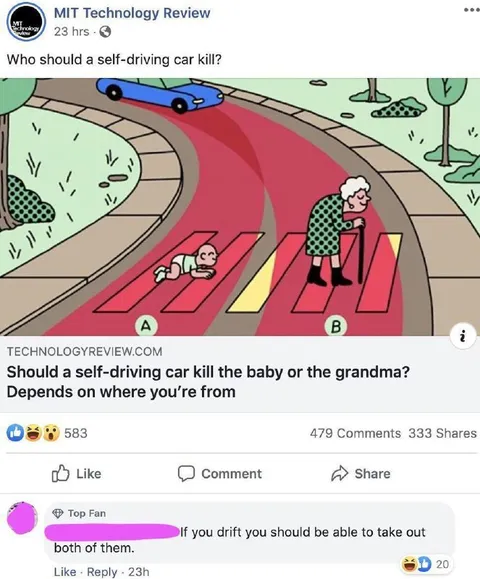 Self-Driving Car Trolley Problem