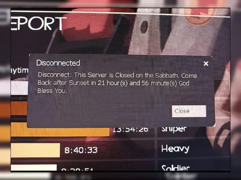 Server Closed on the Sabbath