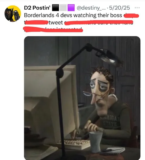 Borderlands 4 Devs Watching Their Boss