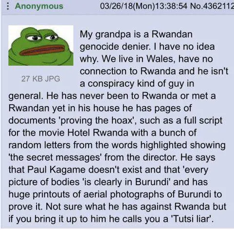 Grandpa Is a Rwandan Genocide Denier
