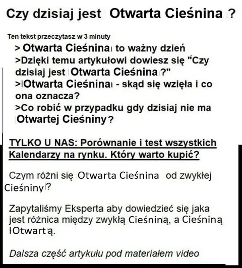 Czy dzisiaj jest Otwarta Cieśnina?