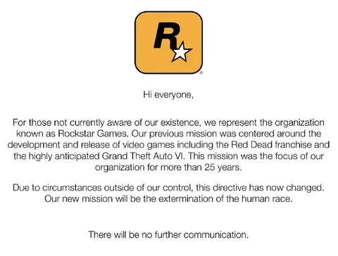 Rockstar Announces Human Extinction