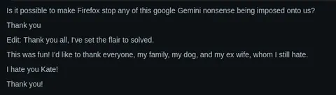 Firefox Versus Google Gemini Nonsense