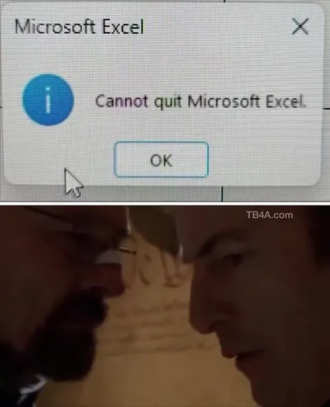 Excel Cannot Quit Intimate Standoff