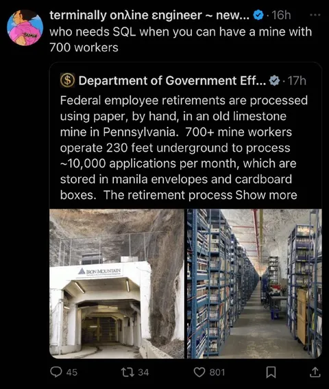SQL Database With 700 Mine Workers