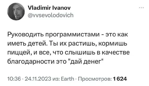 Руководить программистами — это как иметь детей