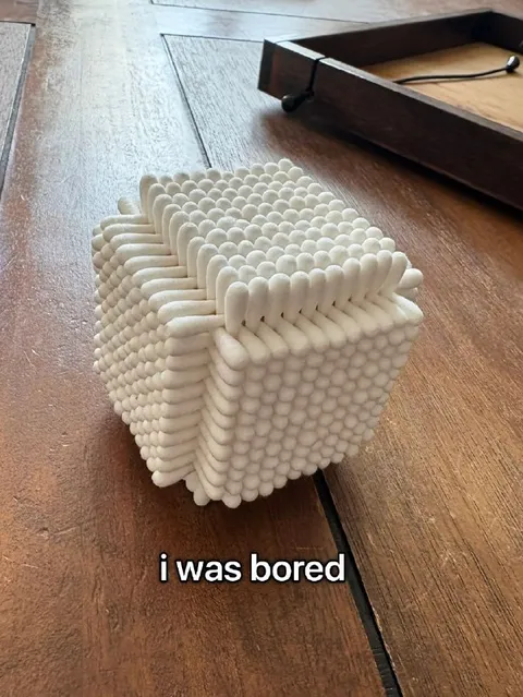 Bored Cotton Swab Cube