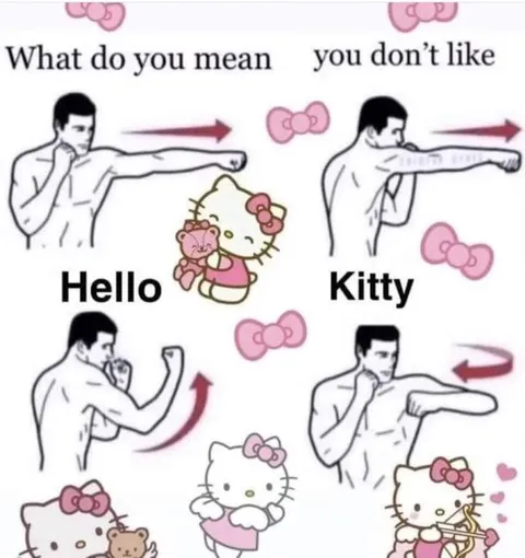 Hello Kitty Punching Meme