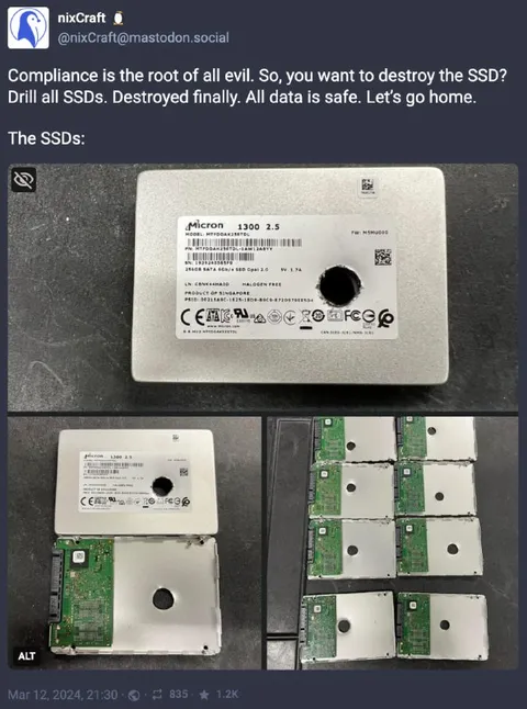 Drilled SSDs Are Finally Safe
