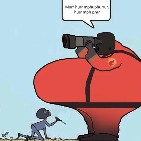 Giant Superhero Watches Tiny Fighter